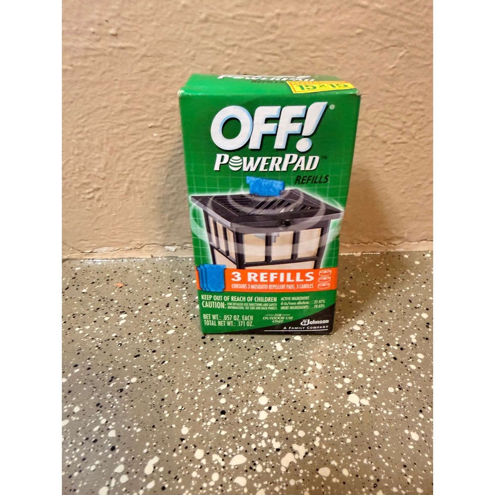 OFF! PowerPad Refills 3 Mosquito Repellent Pads‎ & 3 Candles 15x15ft Coverage